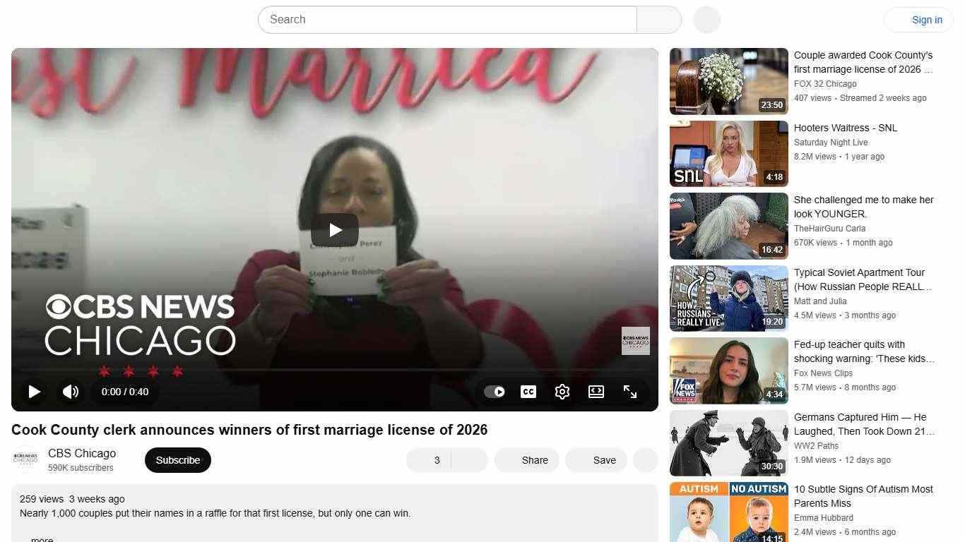 Cook County clerk announces winners of first marriage license of 2026 - YouTube